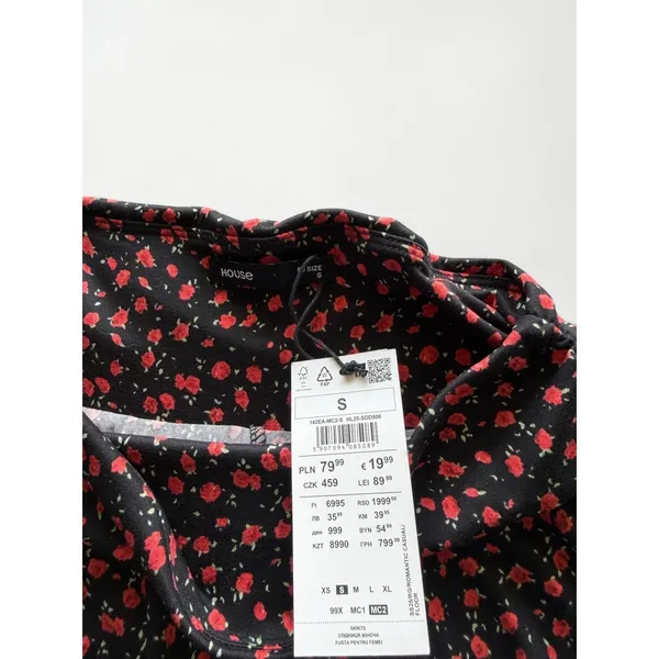 House Brand Women Black Red Floral Rose Print Skort Mini Skirt Shorts Size S NWT - Image 5