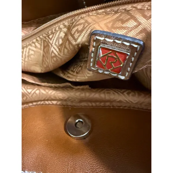 Relic Paisley Canvas Satchel Handbag Multi-Color‎ Wooden Handle Boho Bag - Image 7