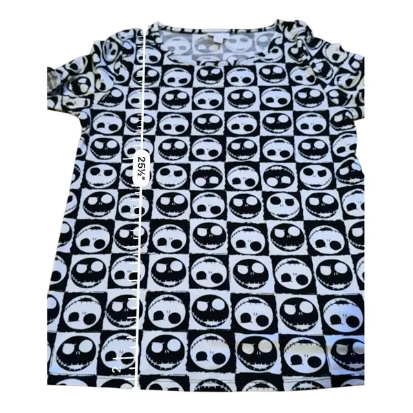 LuLaRoe Gigi Top Women Medium Black White Jack Skellington Nightmare Before Xmas - Image 6