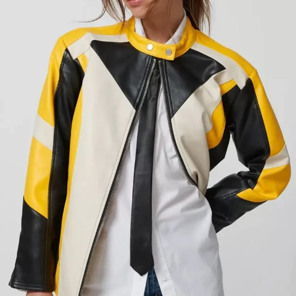Urban Outfitters Suki Faux Leather Racer Moto Jacket - Image 3