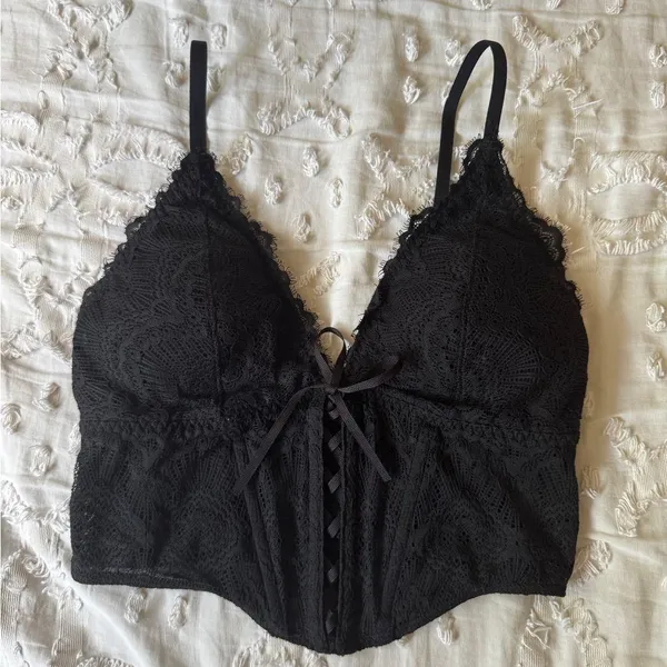 Gilly Hicks Black Lace Bralette Corset Top - Image 2