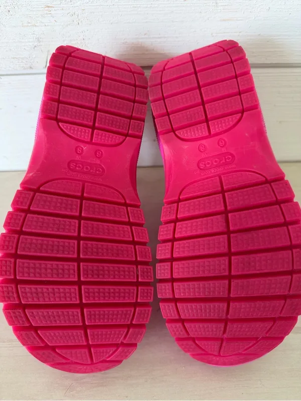 Crocs Classic Mega Crush Sandal Unisex Thick Sole Womens 8 Mens 6 Hot Pink NEW - Image 4