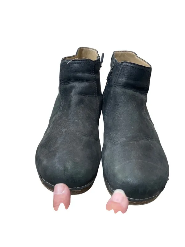 Dansko womens black leather mid ankle casual slip on boots sz 11.5-12 SKU 10-825 - Image 13