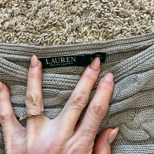 Lauren Ralph Lauren Gray Cable Knit Sweater - Image 4