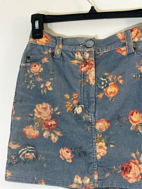 LoveShackFancy Floral Denim Skirt - Image 3