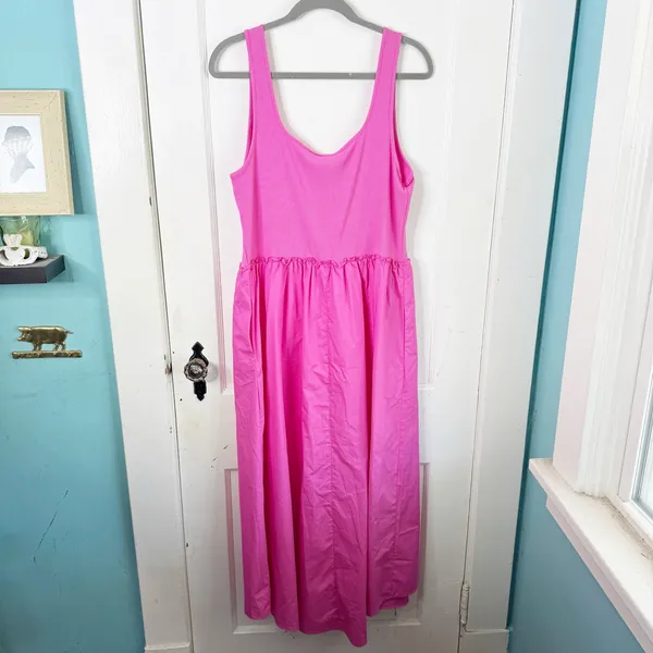 A New Day Midi Sleeveless Ballet Dress NEW Ribbed Top Ruffle Waistline Size L - Image 8