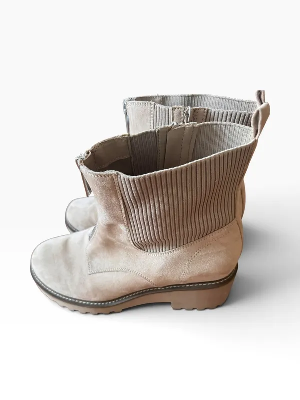 Torrid Women's Tan Suede Ankle Boots - Front Zip Lug Chelsea - Image 5