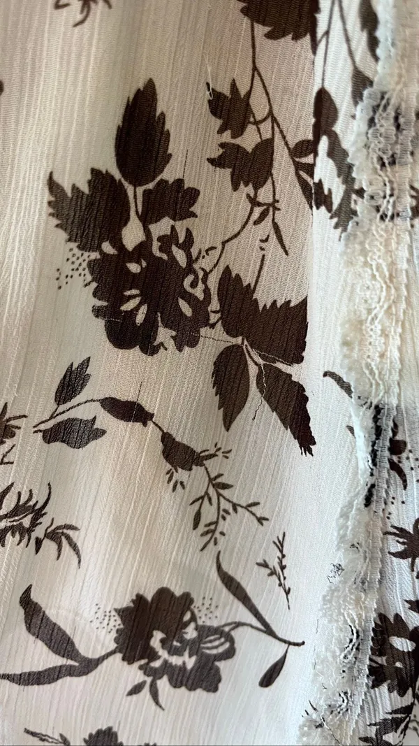 Vintage Y2K Brown Floral Fairy Grunge Hanky Hem Lace Tank Top Large - Image 8