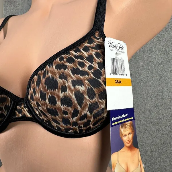 NWT Vanity Fair 36A‎ Bra Underwire Back Closure Adjustable Animal Print 75-238 - Image 7
