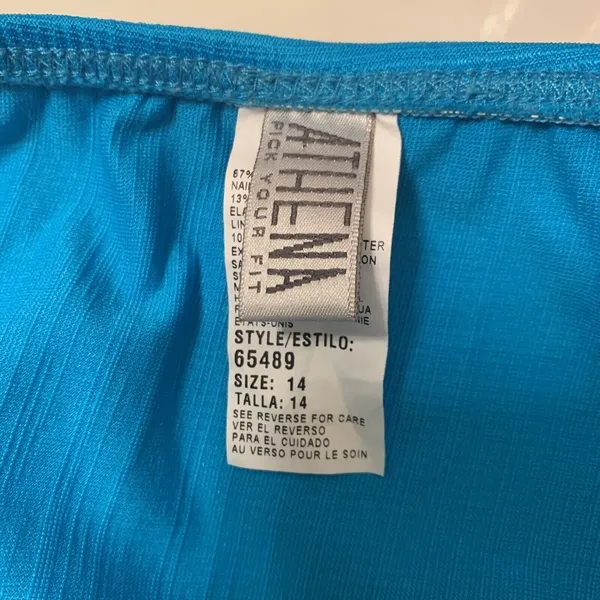 Athena Women's Swim Skirt 1-Piece Size 14 Turquoise Blue - Image 2