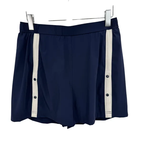 Halara shorts women's large snap high waisted color block active blue white - Image 2
