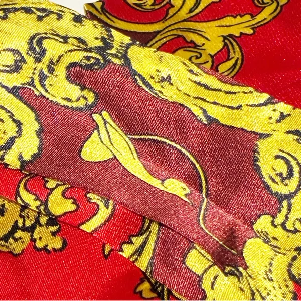 Baby Phat Red Gold Printed Neck Hair Scarf‎ Accessory - Image 2