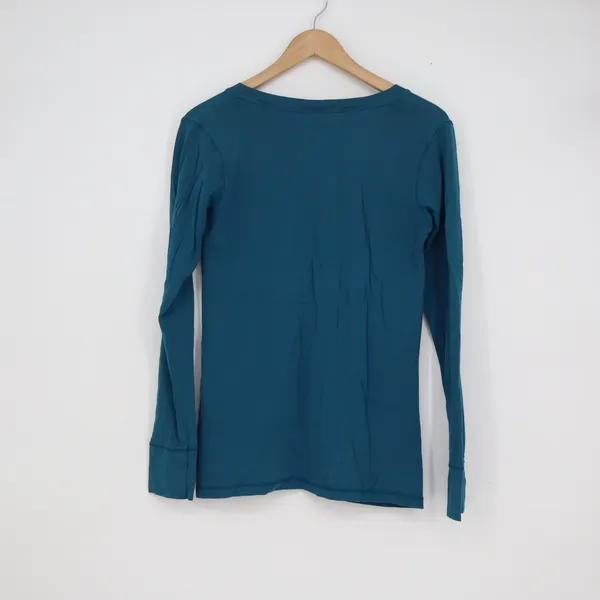 Eastern Mountain Sports Womens Teal Blue V-Neck Henley Long Sleeve Top Size M - Image 6
