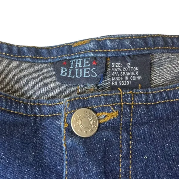 The Blues Women’s 12 Vtg Y2K Dark Wash Flare‎ Cargo Jeans Denim Pocket Casual - Image 3