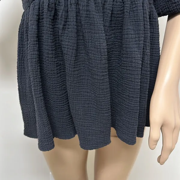 NWOT Asos Design Black Puff Sleeve Gauzy Top with Criss Cross tie on open back - Image 5