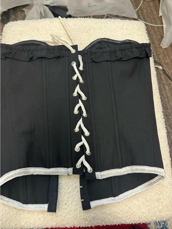 Edikted Black Corset Top Lace-Up XS - Image 2
