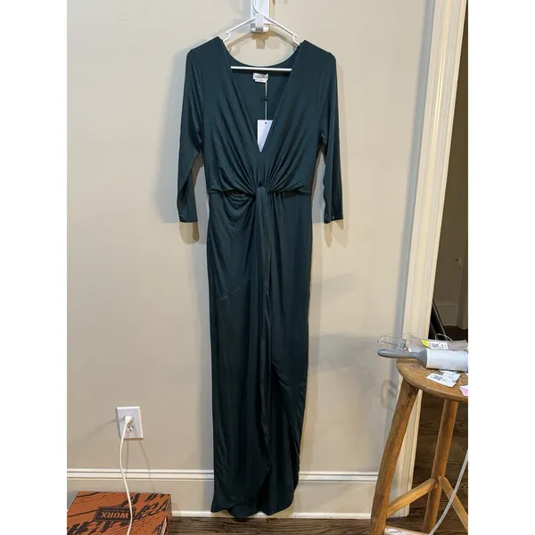Lovers +‎ Friends Sundance Maxi Dress Everglade Green Size Small Wrap Bottom - Image 4