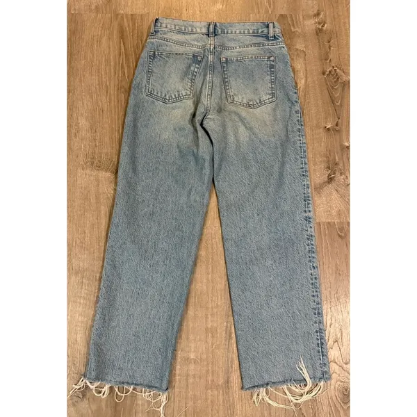 Reformation Women's 90's Mid Rise Straight Jeans Raw Hem Size 25 - Image 2