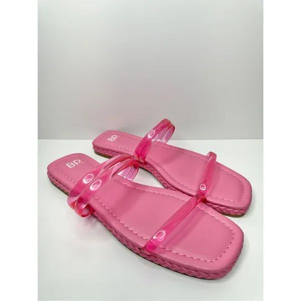 Nordstrom BP Viola Barbie‎ Pink Braided Flat Slide Sandals Size 7.5 - Image 2
