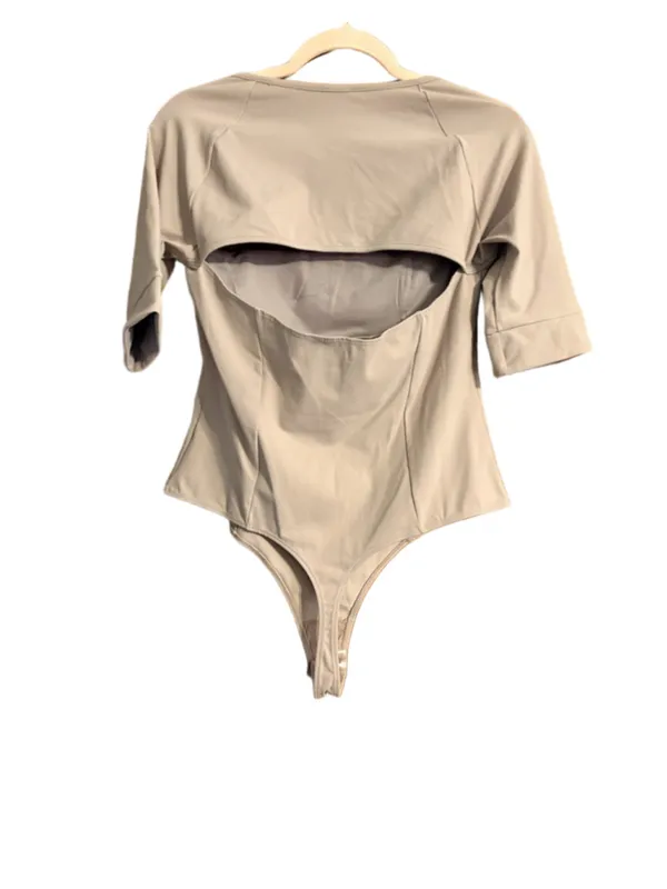 Free People Intimately Everly Square Neck Bodysuit Size L (16” PTP) Seafog NWT - Image 5