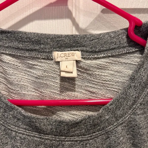 J.‎ Crew Gray Heathered Cotton Pocket Sweatshirt Top Womens Large Athleisure - Image 2