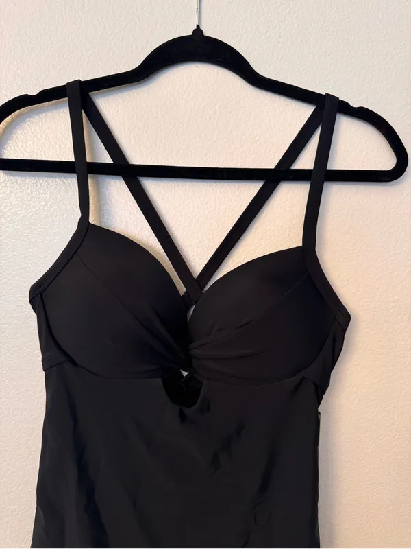 NWT RELLECIGA Black One Piece Swimsuit Size M Strappy - Image 3