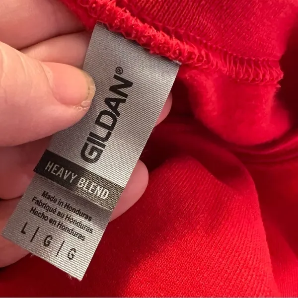 Unisex Size Large Crewneck Sweatshirt Red White Love Is All You Need Gildan - Image 9