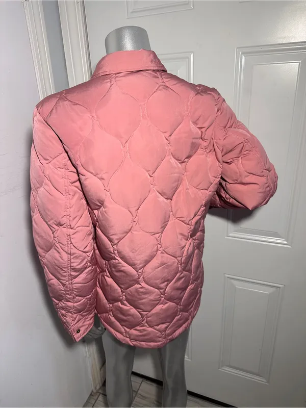 Marine Layer Leslie Puffer Down Quilted Overshirt Jacket Pink Mauve Size S - Image 6