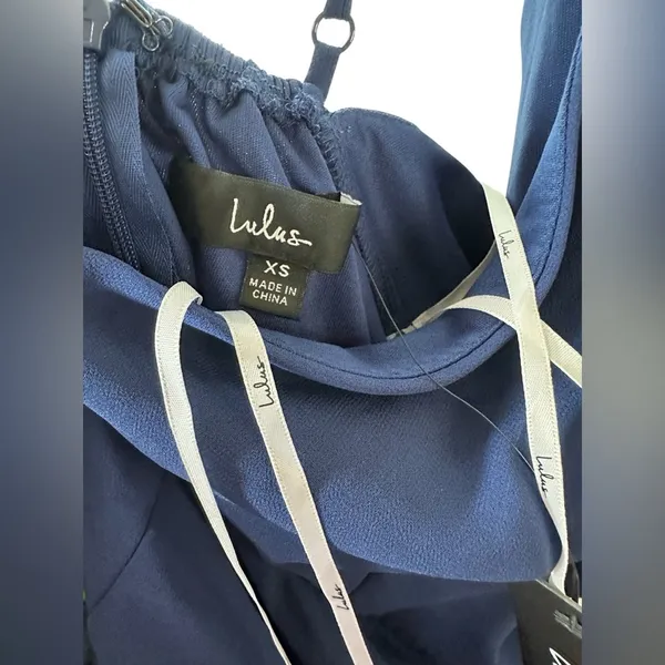 Lulus Navy Blue Strappy Mini Dress XS Fit Flare Wedding Guest Cocktail - Image 8