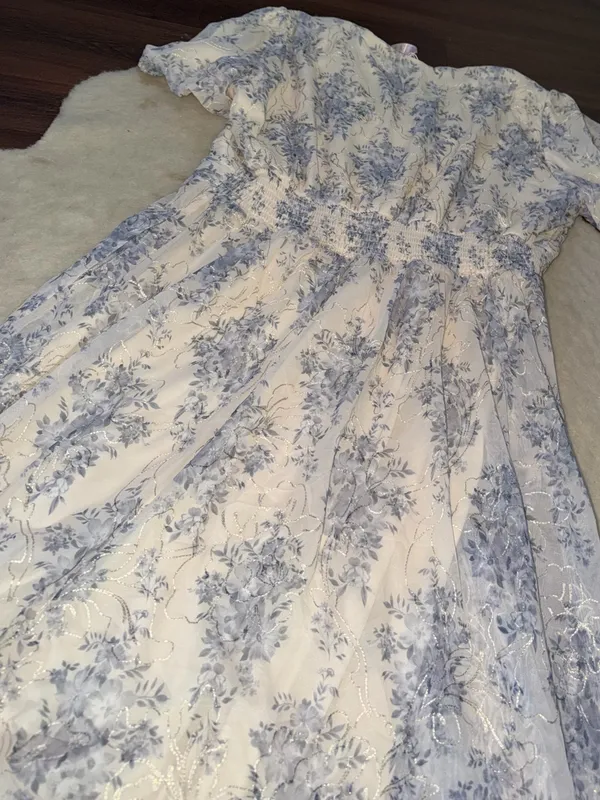 Nwt Baltic born Ardley Maxi Dress | Cream + Blue floral embroidered $148 fall - Image 13