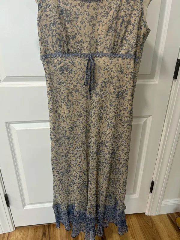 Vintage Floral Dress Blue - Image 2