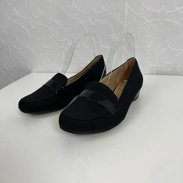 Abella Desiree Women’s Shoes Size 7.5 Black‎ Wedge Slip-On Round Toe Loafers NEW - Image 5