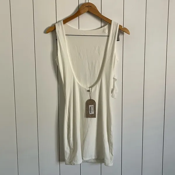 Meshki Bronte Backless Rose Mini Dress White - Image 7