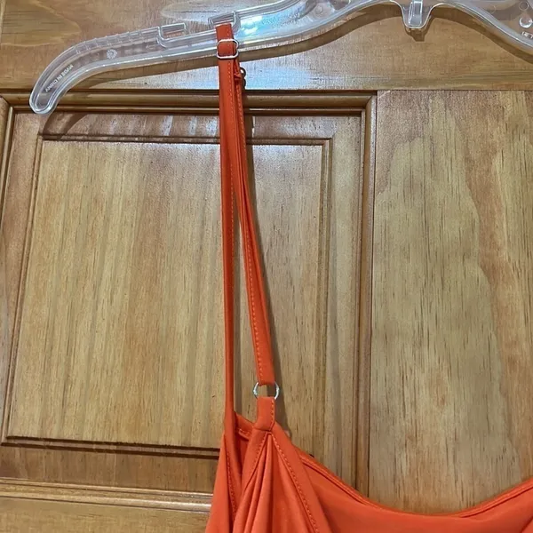 Orange Mini Dress Size Small Sleeveless - Image 3