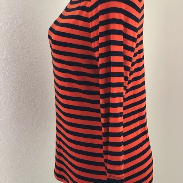 The Limited medium orange navy striped top - Image 3