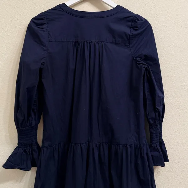 Tuckernuck Pomander Place‎ Navy Blue Cotton Poplin Kenzo Mini Dress Size XS - Image 4