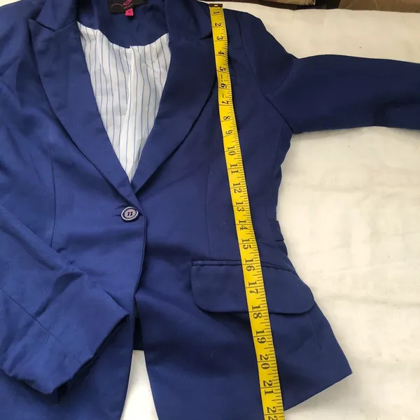 New Look blue single button fitted blazer long sleeve office siren core #2000s #y2k - Image 7