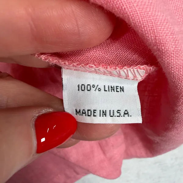 Bryn Walker XXS Etta Shirt Top Oversized Pink LINEN Cowl Neck Elbow Sleeve NEW - Image 8