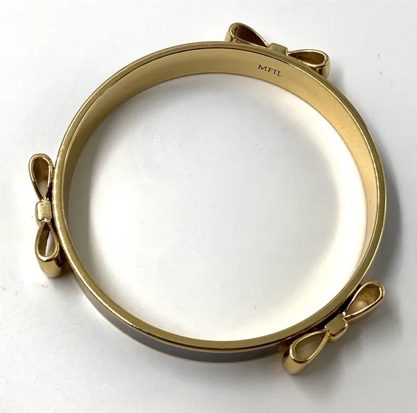 My flat in London black and gold bow bangle bracelet - Image 2