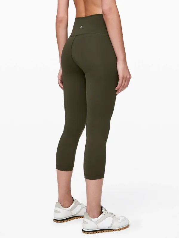 Lululemon Dark Green Wunder Under Cropped High Rise Leggings - Image 2