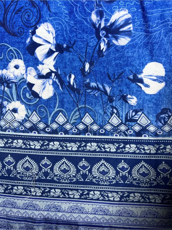 Zeagoo Blue Floral V-Neck A-Line T-Shirt Mini Sun Dress Extra Large - Image 8