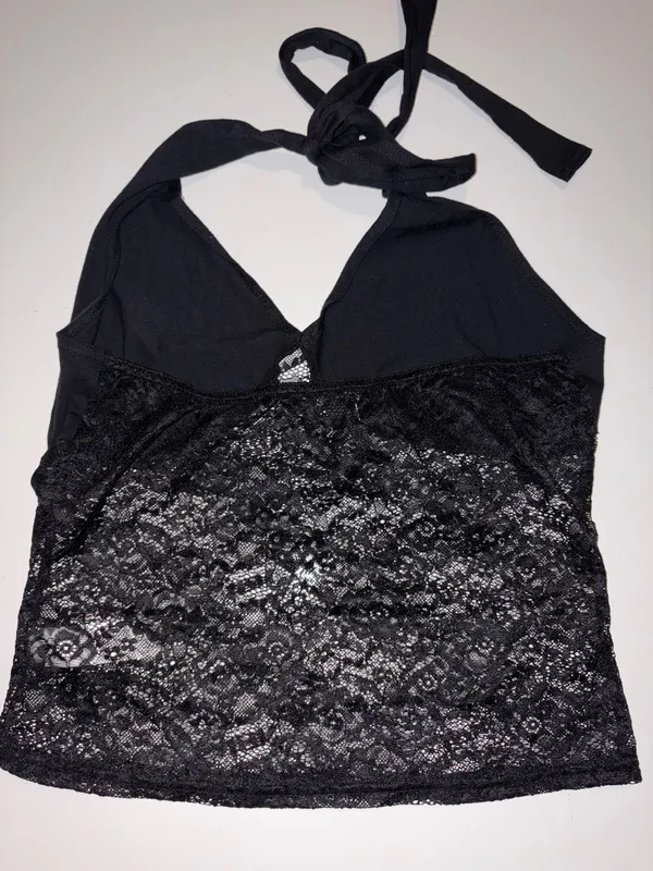 Lace Halter Top Black Size L - Image 2