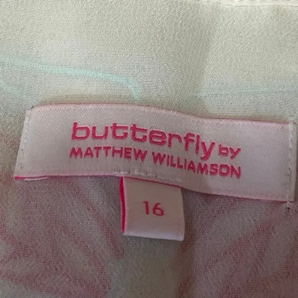 Butterfly by Matthew Williamson White Embroidered Button Up Shirt Top Size 16 - Image 5