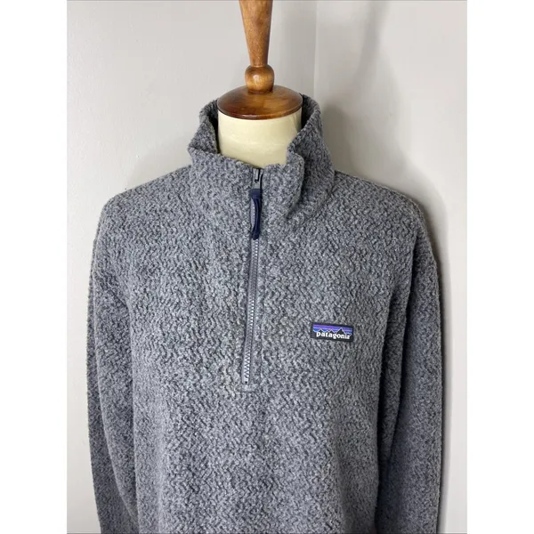 Patagonia Woolyester Fleece Pullover Women's Large Gray 1/4 Zip - Image 7