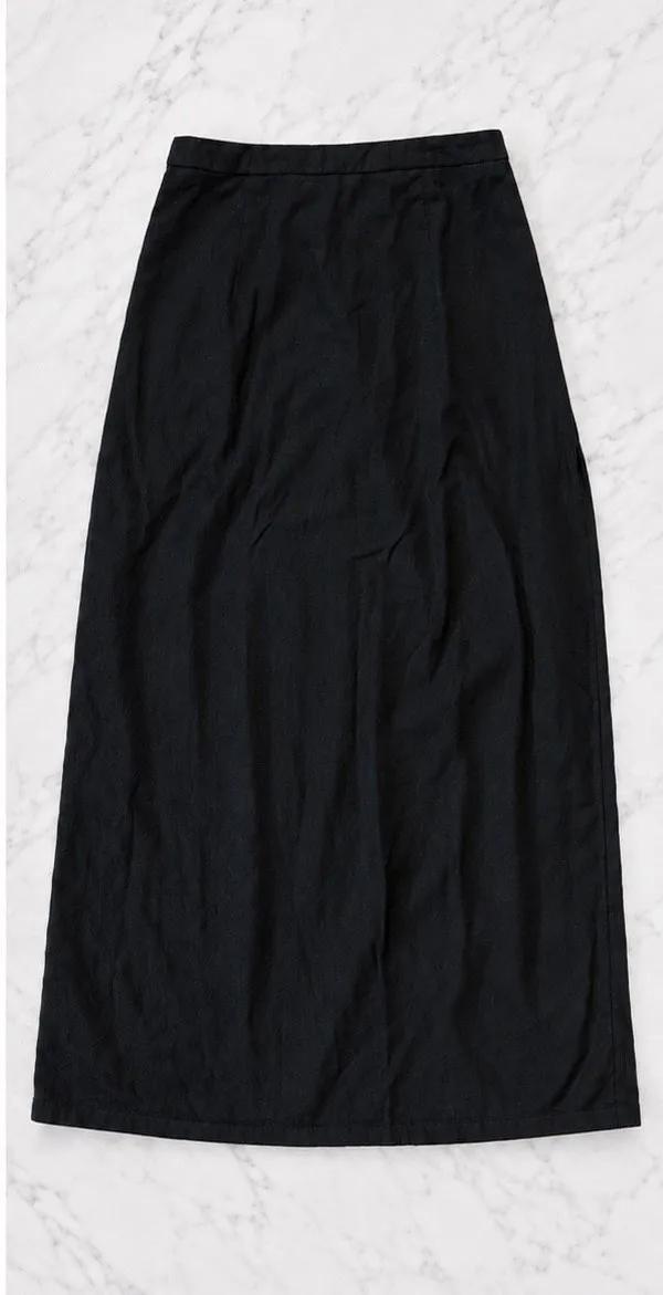 Old navy black linen midi skirt size xs - Image 8