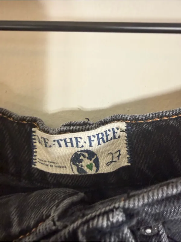 Free People We The Free Old West Slouchy High Rise Wide Leg Jeans Black 27 - Image 6