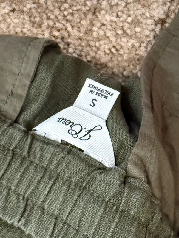 J.Crew Seaside Linen Blend Pull On Shorts Olive Green Size Small - Image 3
