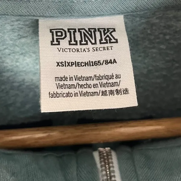 PINK Women's XS 1/4 Zip Tie Dye Sweatshirt Blue Gray Loungewear Oversized Comfy‎ - Image 8