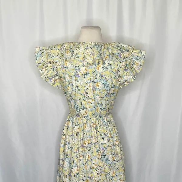 O.P.T. Kate Floral Ruffled Midi Dress One Pretty Time Pockets Ruffles‎ Small - Image 11