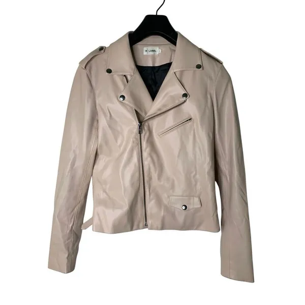 The Reset R Label Vegan Leather Classic Moto Jacket women's size small - Image 2